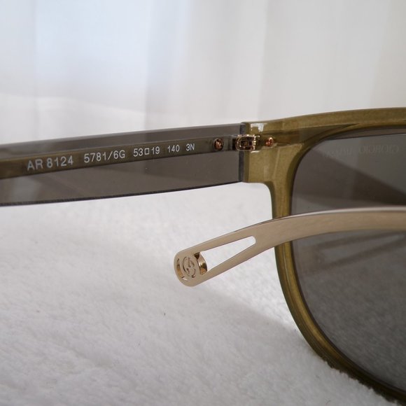 Armani Mirrored Gold Accent Aviators, Cat Eye Pilot Browline Detail 53mm AR8124 main image 8